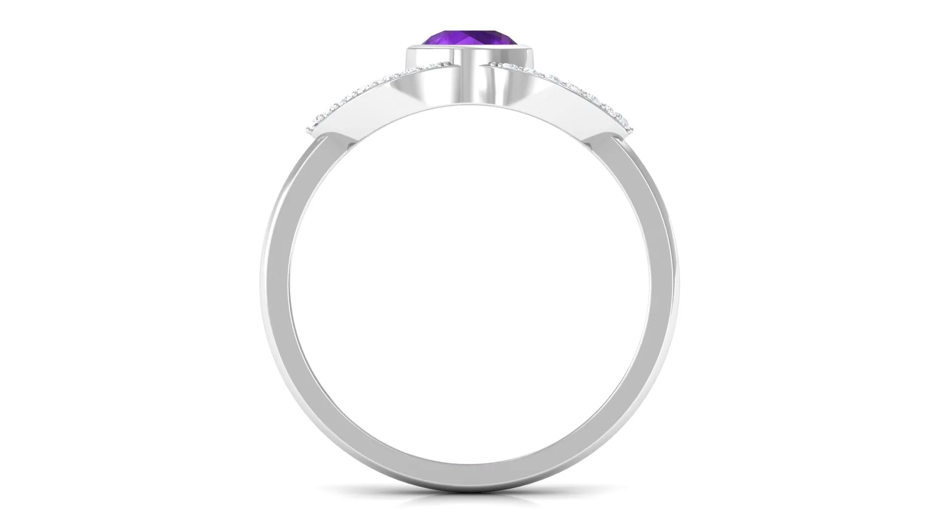 3/4 Carat Amethyst and Diamond Split Shank Engagement Ring