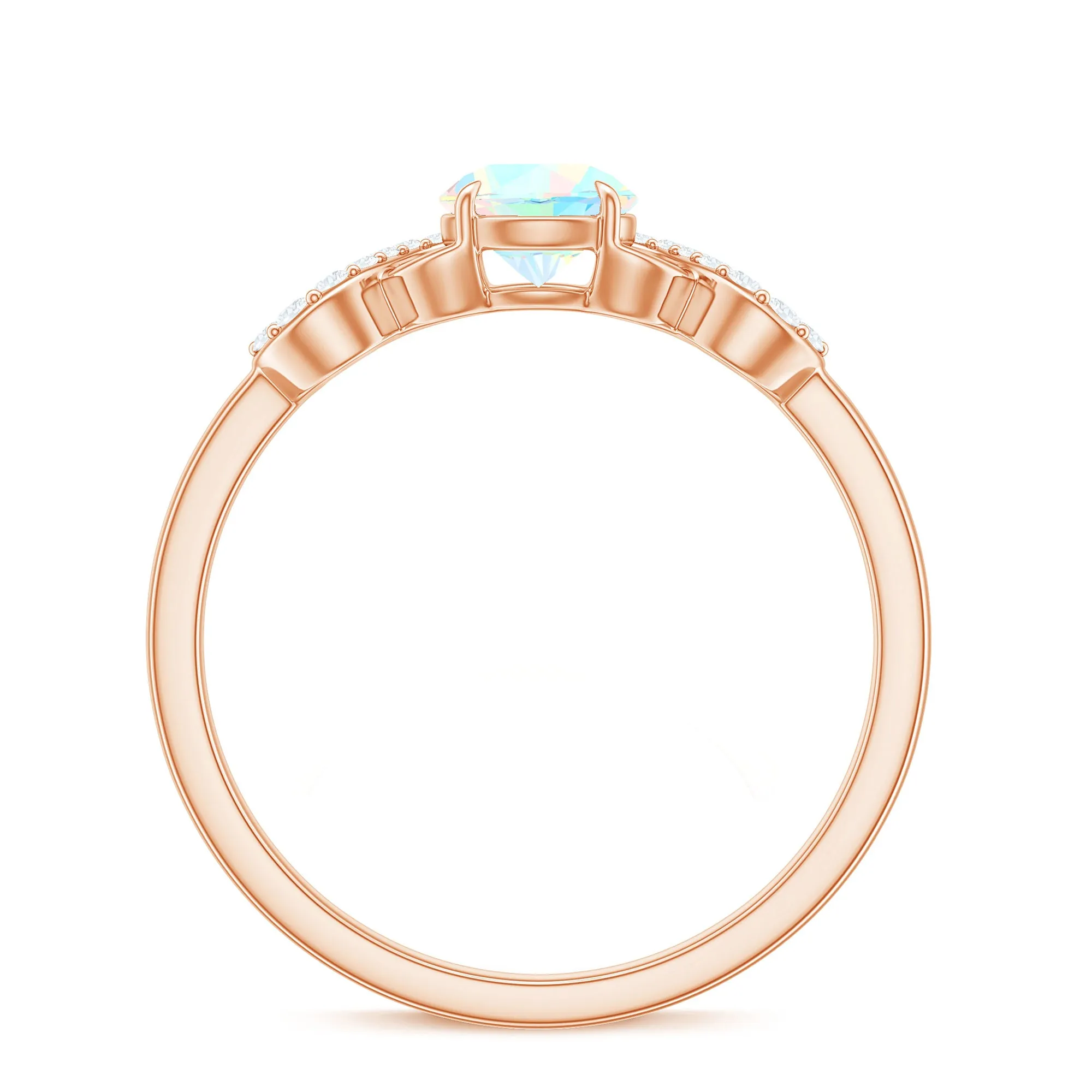 3/4 CT Round Ethiopian Opal Infinity Engagement Ring with Diamond