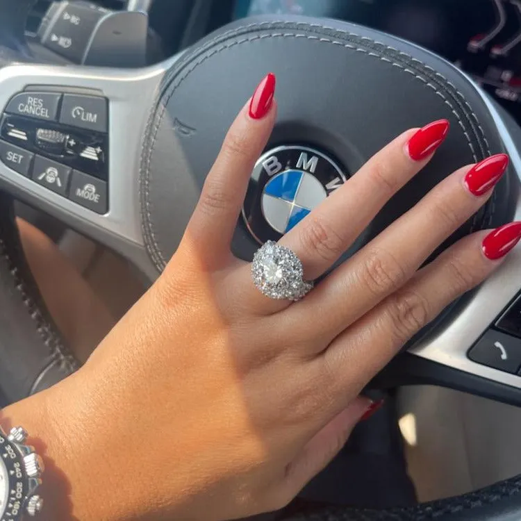 4 Carat Round Diamond Engagement Ring and Eternity Band 18K