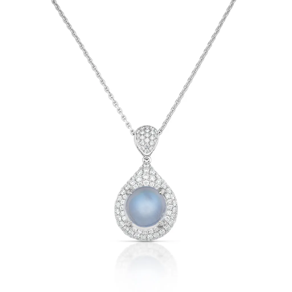 4.27 Carat Moonstone and Diamond Necklace