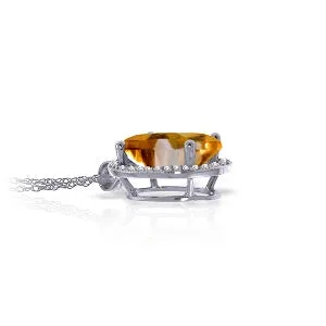 4.88 Carat 14K Solid White Gold Next Chapter Citrine Diamond Necklace