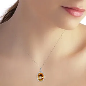 4.88 Carat 14K Solid White Gold Next Chapter Citrine Diamond Necklace