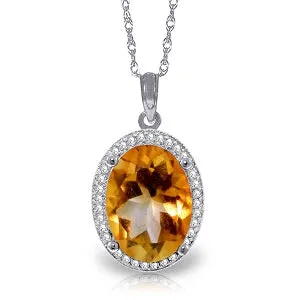 4.88 Carat 14K Solid White Gold Next Chapter Citrine Diamond Necklace