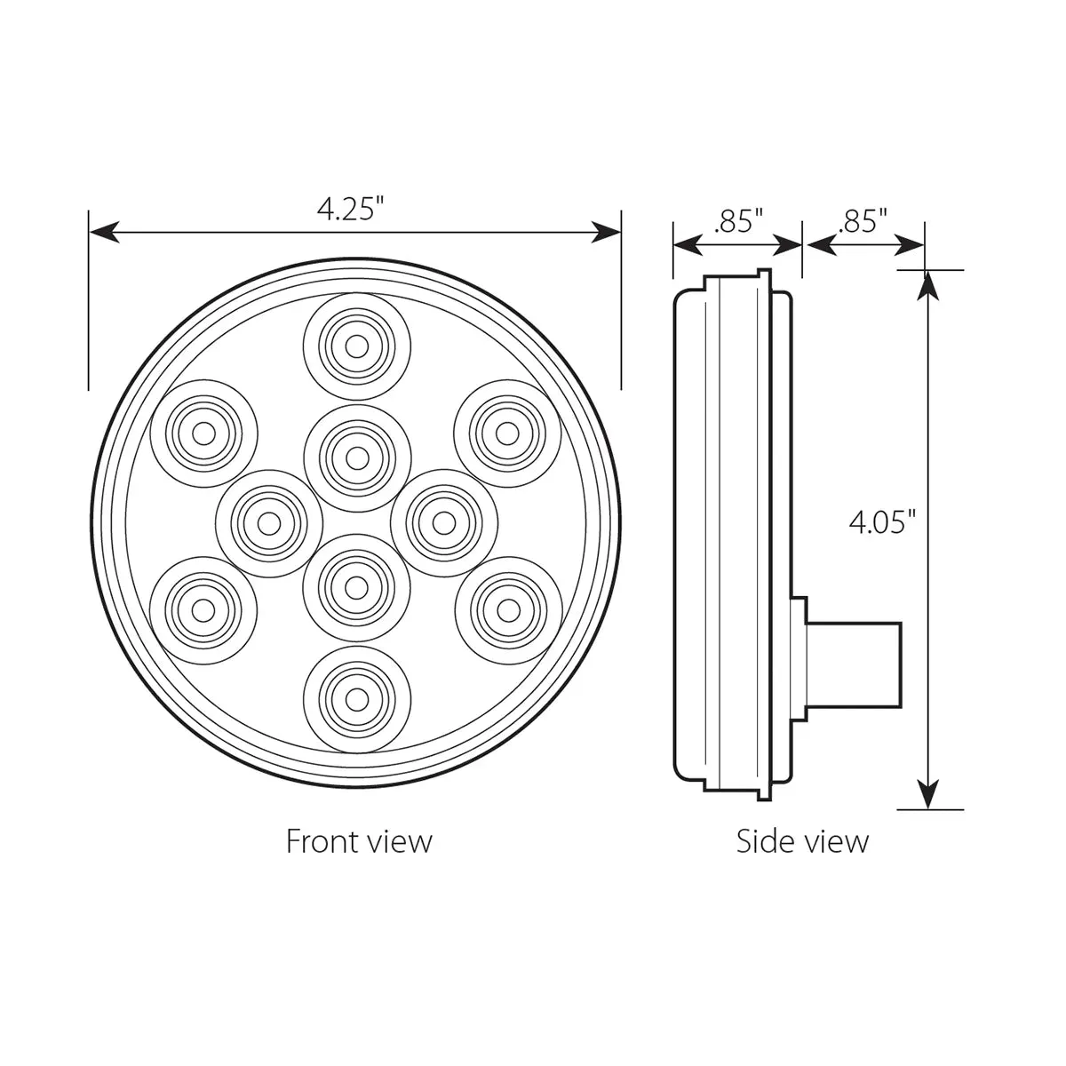 4" MEGA 10 PLUS AMBER/AMBER 10 LED LIGHT