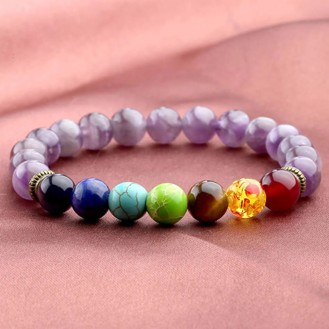 7 Chakra Healing Crystal Reiki Bracelet | Jovivi