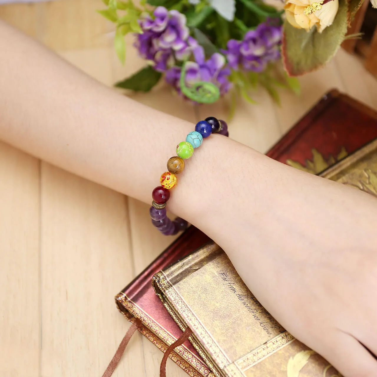 7 Chakra Healing Crystal Reiki Bracelet | Jovivi