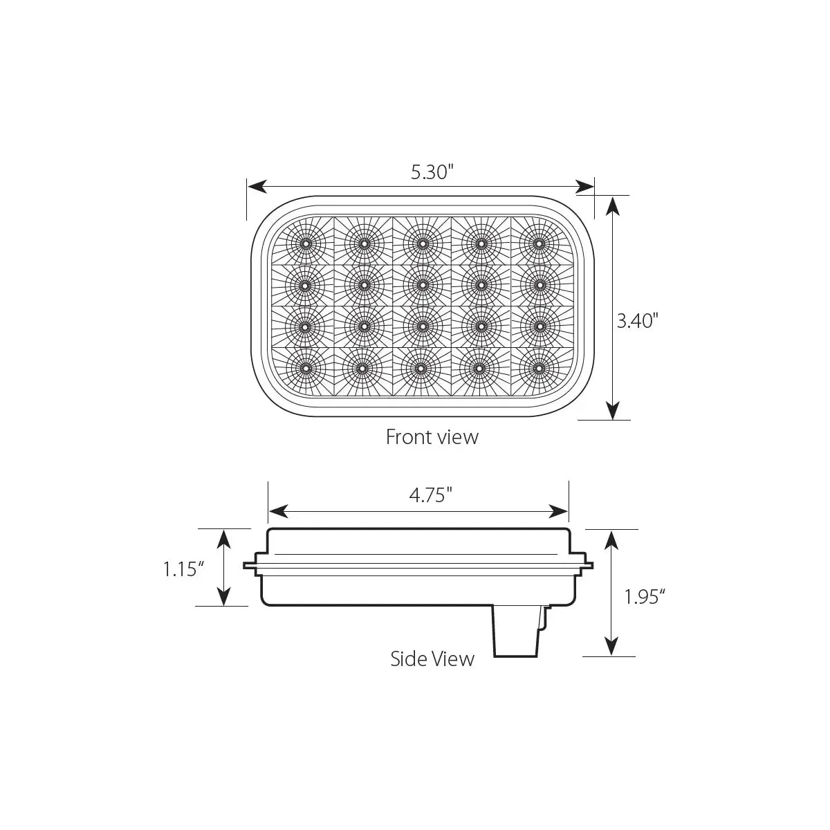77010BP Rectangular Spyder LED Light (AMBER/AMBER) #77010BP