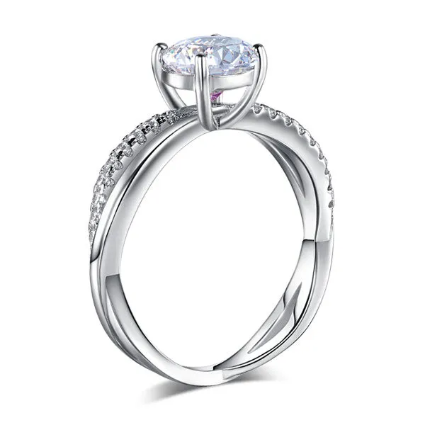 925 Sterling Silver Wedding Promise Anniversary Ring 1.25 Ct Created Diamond XFR8249