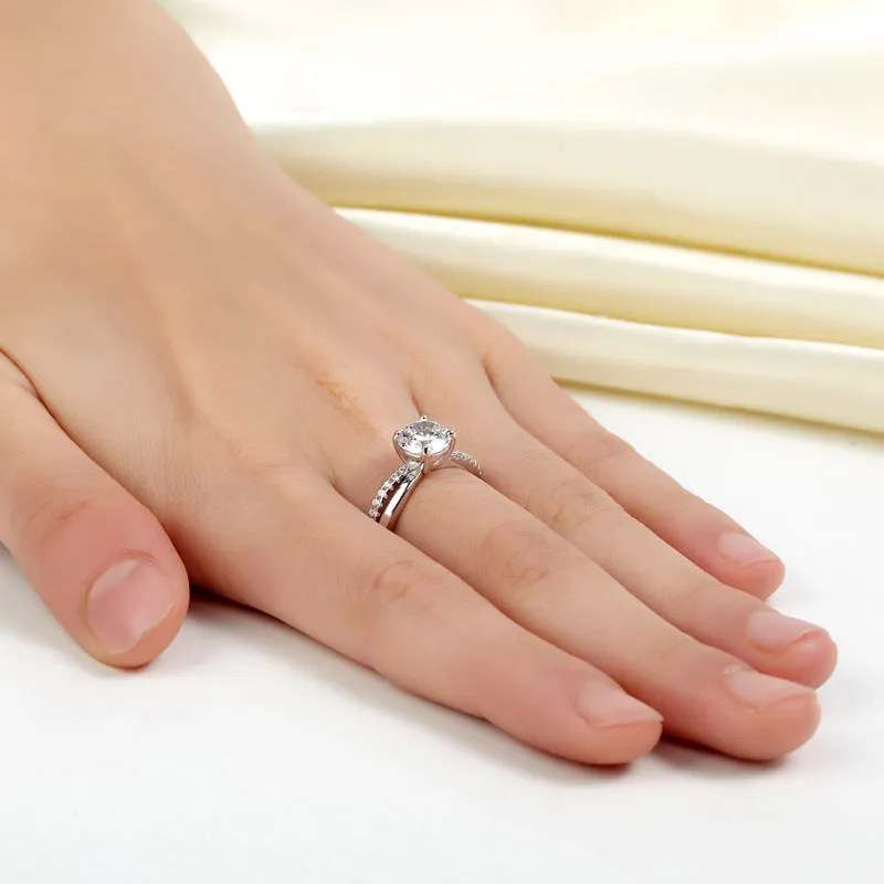 925 Sterling Silver Wedding Promise Anniversary Ring 1.25 Ct Created Diamond XFR8249