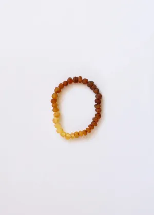 Adult: Raw Baltic Amber   Sunflower Stretch Bracelet