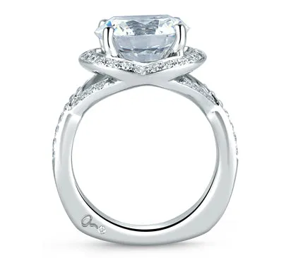 A.JAFFE ART DECO CROSSOVER STATEMENT ENGAGEMENT RING 0.51             (not including center stone)