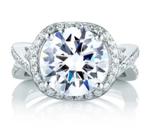 A.JAFFE ART DECO CROSSOVER STATEMENT ENGAGEMENT RING 0.51             (not including center stone)