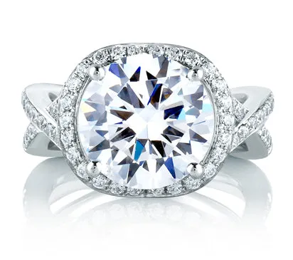 A.JAFFE ART DECO CROSSOVER STATEMENT ENGAGEMENT RING 0.51             (not including center stone)