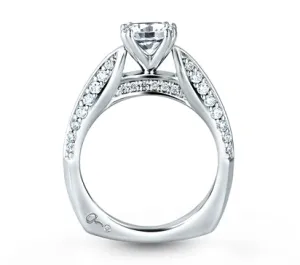 A.JAFFE ART DECO KNIFE EDGED ENGAGEMENT RING 0.48             (not including center stone)