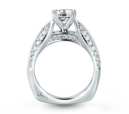 A.JAFFE ART DECO KNIFE EDGED ENGAGEMENT RING 0.48             (not including center stone)