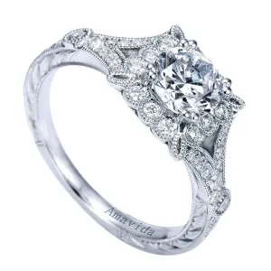 Amavida Platinum Square Halo Engagement Mounting
