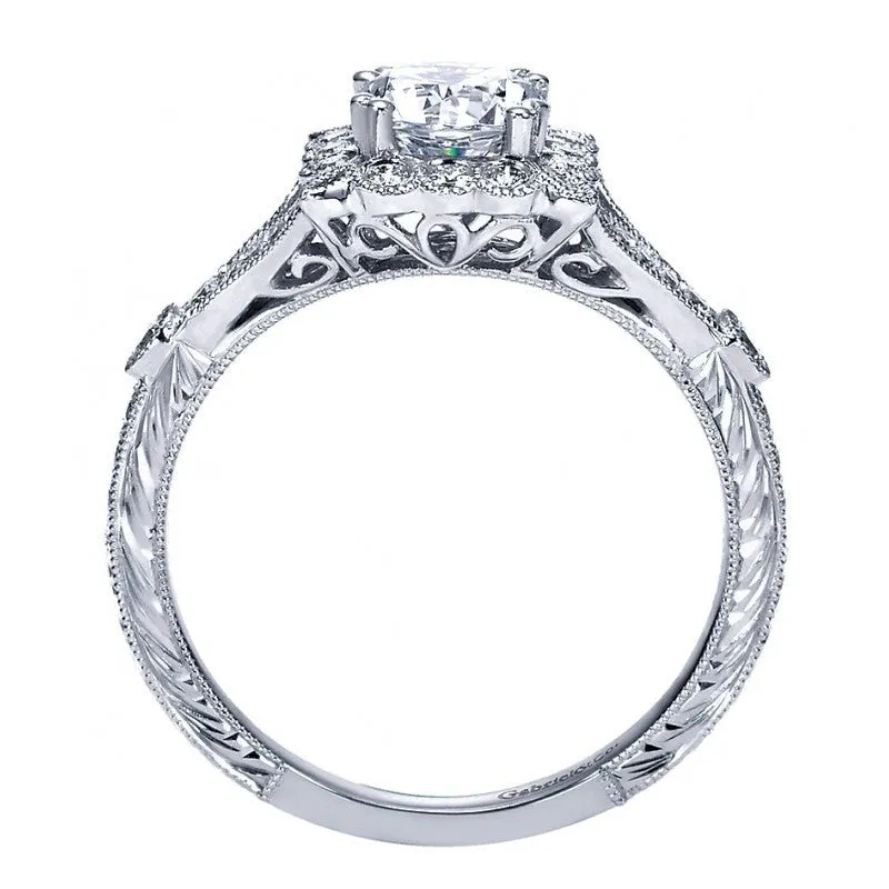 Amavida Platinum Square Halo Engagement Mounting