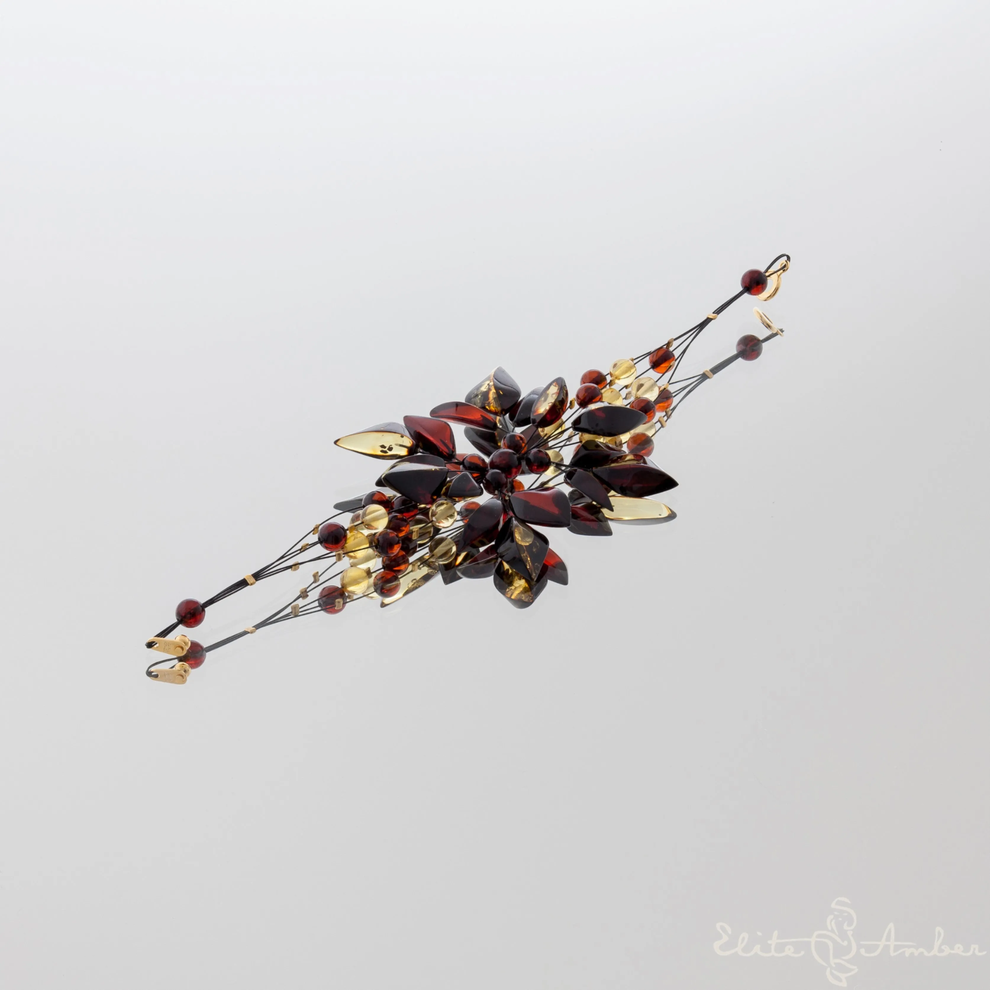 Amber bracelet "Moon flower"