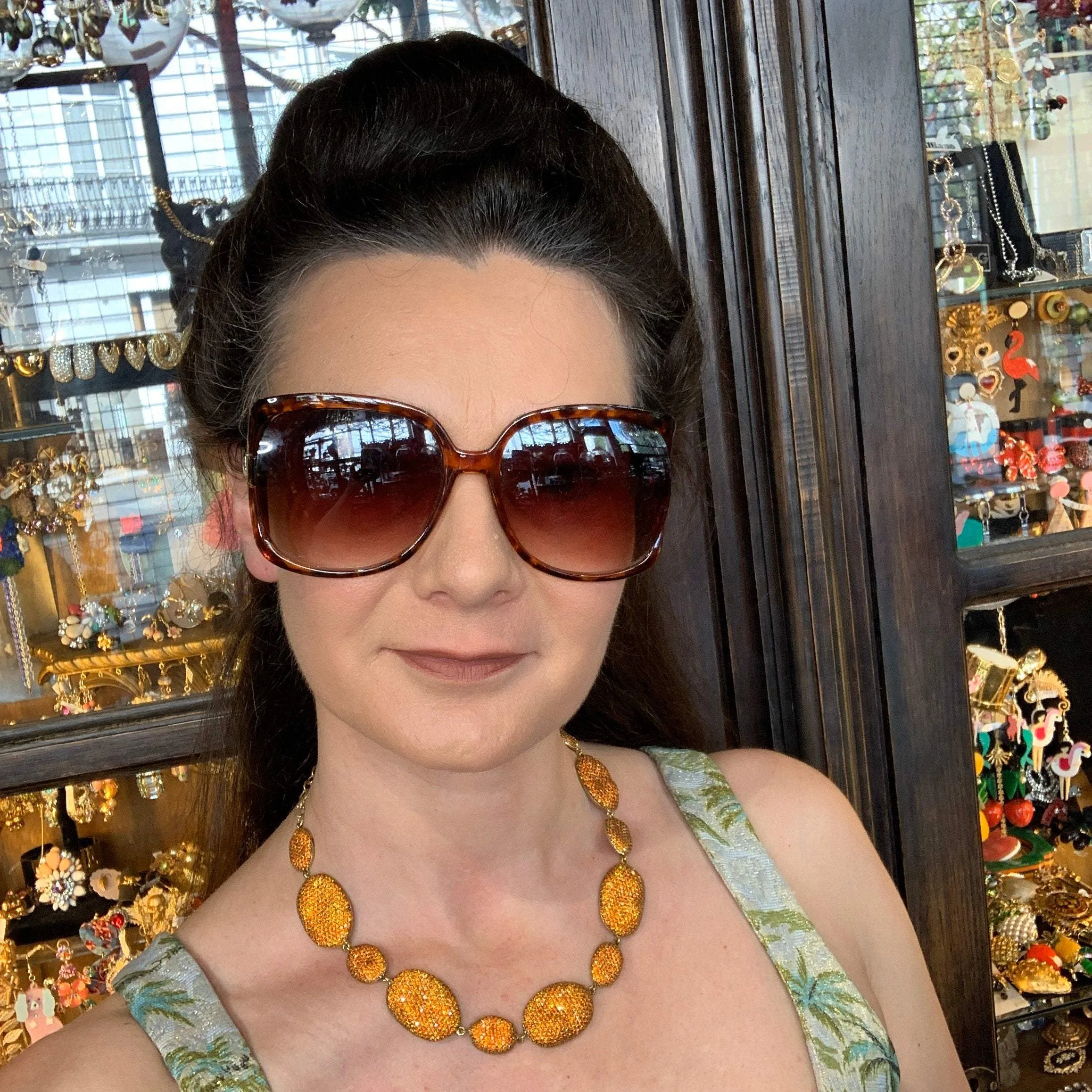 Amber Crystal Necklace Pebbles by JCM London