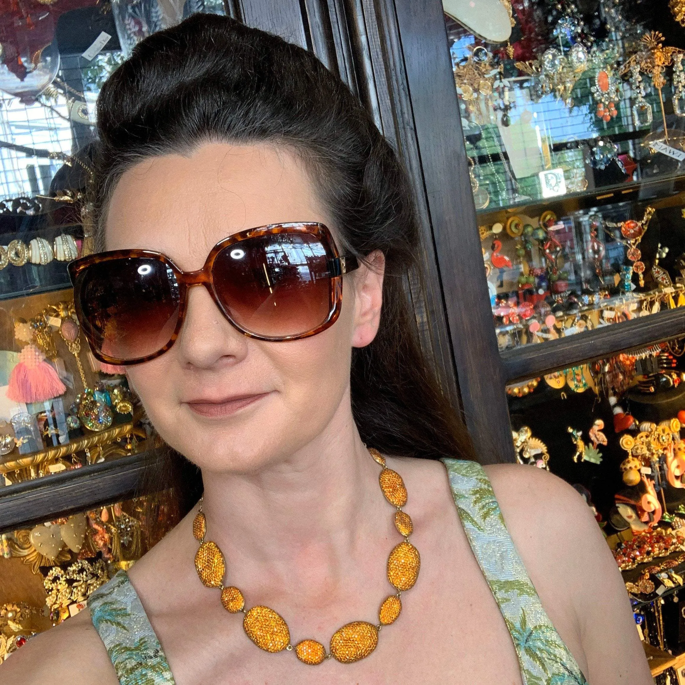 Amber Crystal Necklace Pebbles by JCM London