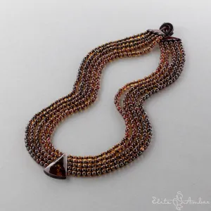 Amber necklace "Queen diamond night"