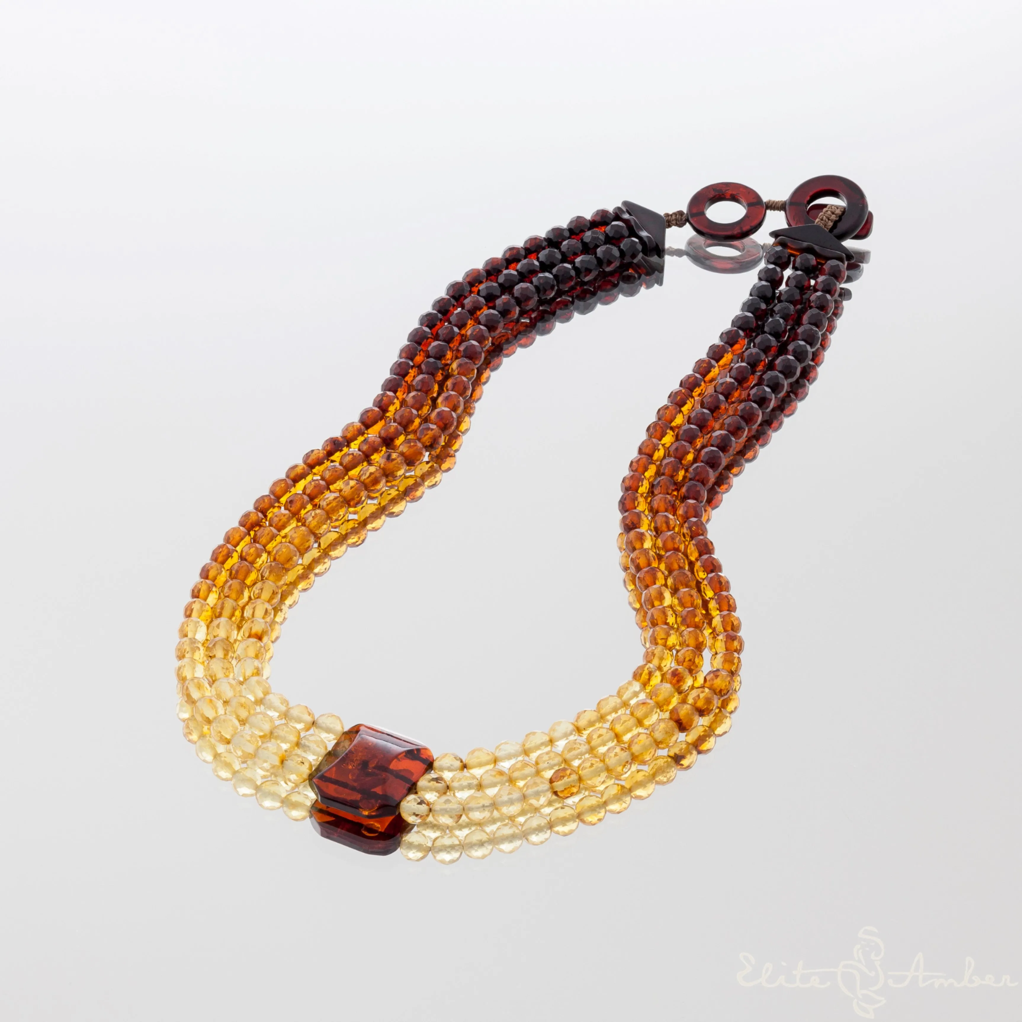 Amber necklace "Queen diamond"