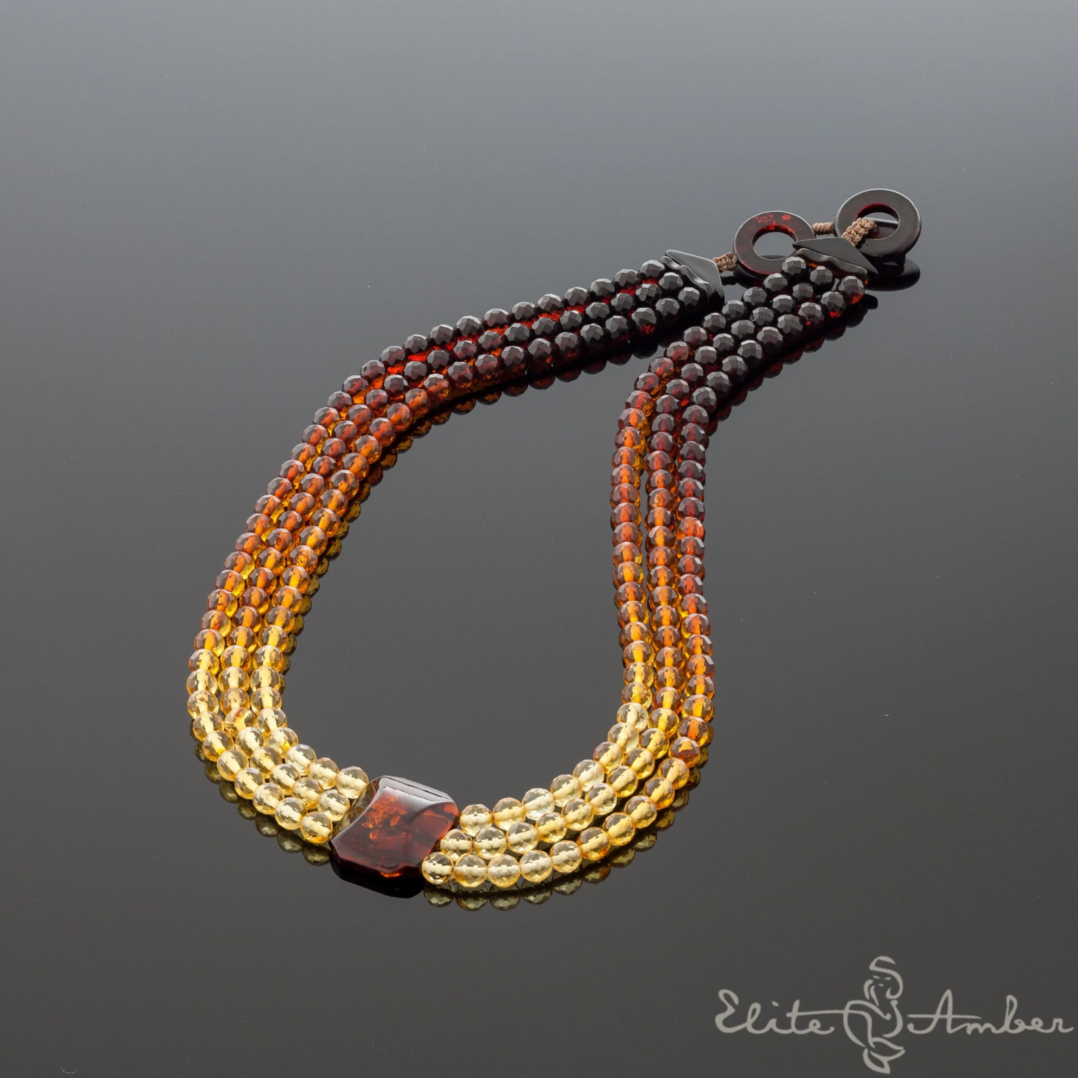 Amber necklace "Queen diamond"