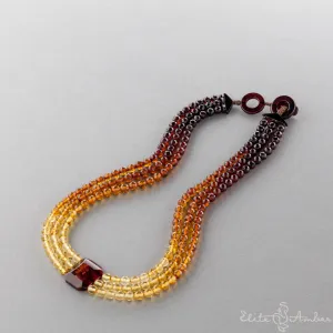 Amber necklace "Queen diamond"