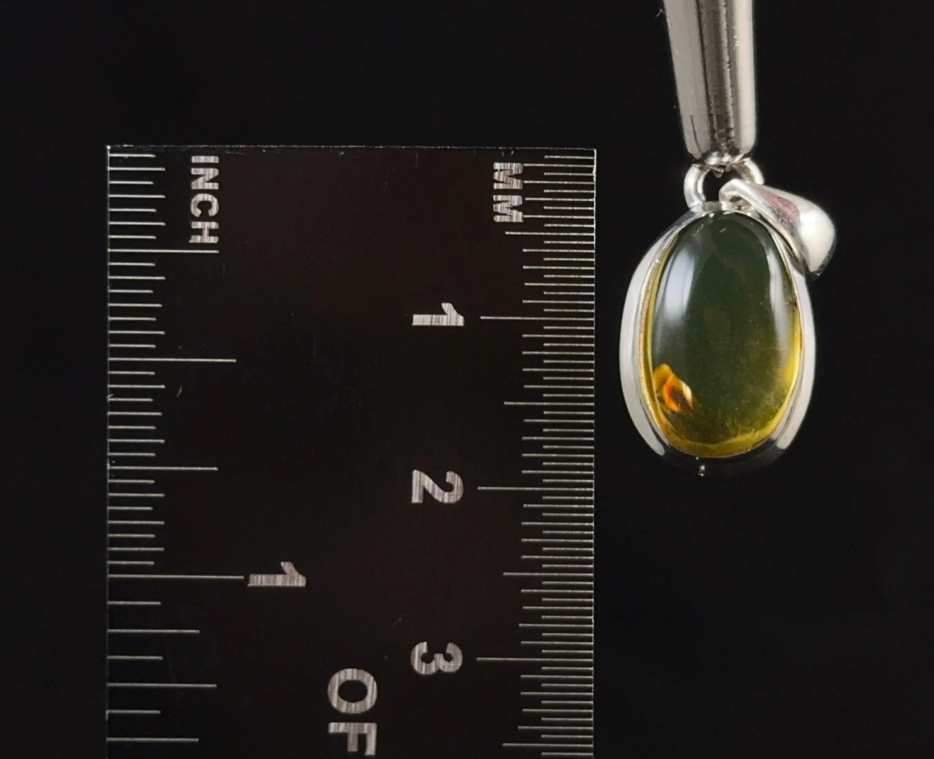 AMBER Pendant - AAA, Sterling Silver - Crystal Pendant, Fine Jewelry, Healing Crystals and Stones,  53417