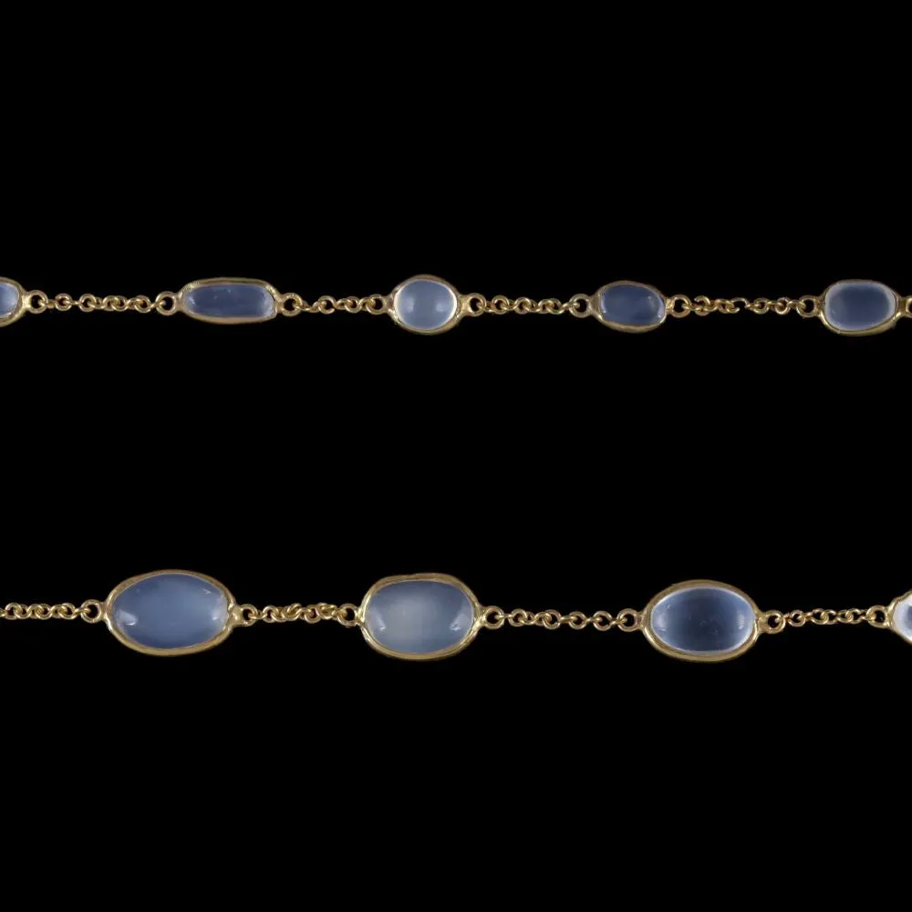 Antique Victorian Moonstone Necklace 18Ct Gold Circa 1900