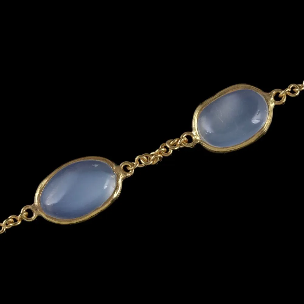 Antique Victorian Moonstone Necklace 18Ct Gold Circa 1900