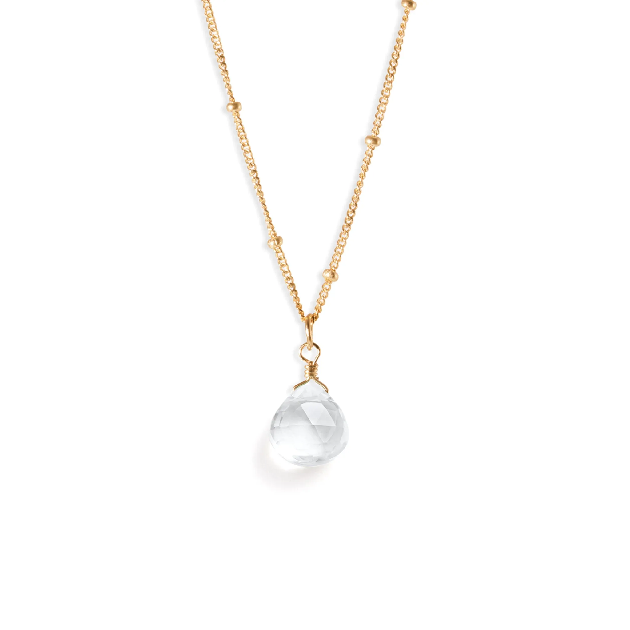 April Quartz Birthstone Pendant Necklace
