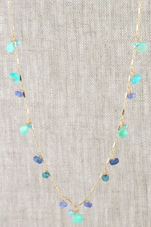 AVF Amazonite, Tanzanite, Topaz, Kyanite, Quartz, Apatite & Moonstone Necklace (SI6788)