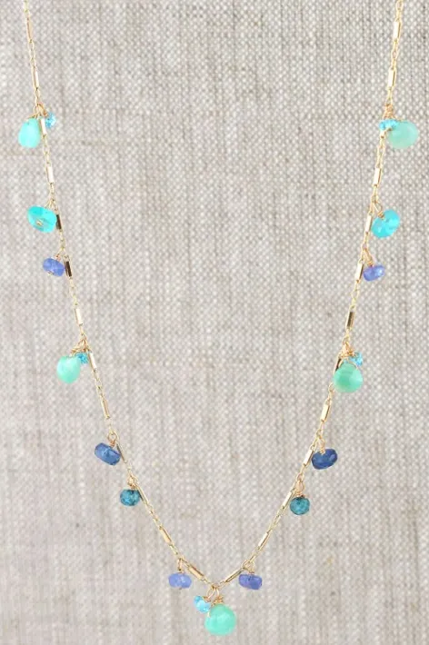 AVF Amazonite, Tanzanite, Topaz, Kyanite, Quartz, Apatite & Moonstone Necklace (SI6788)
