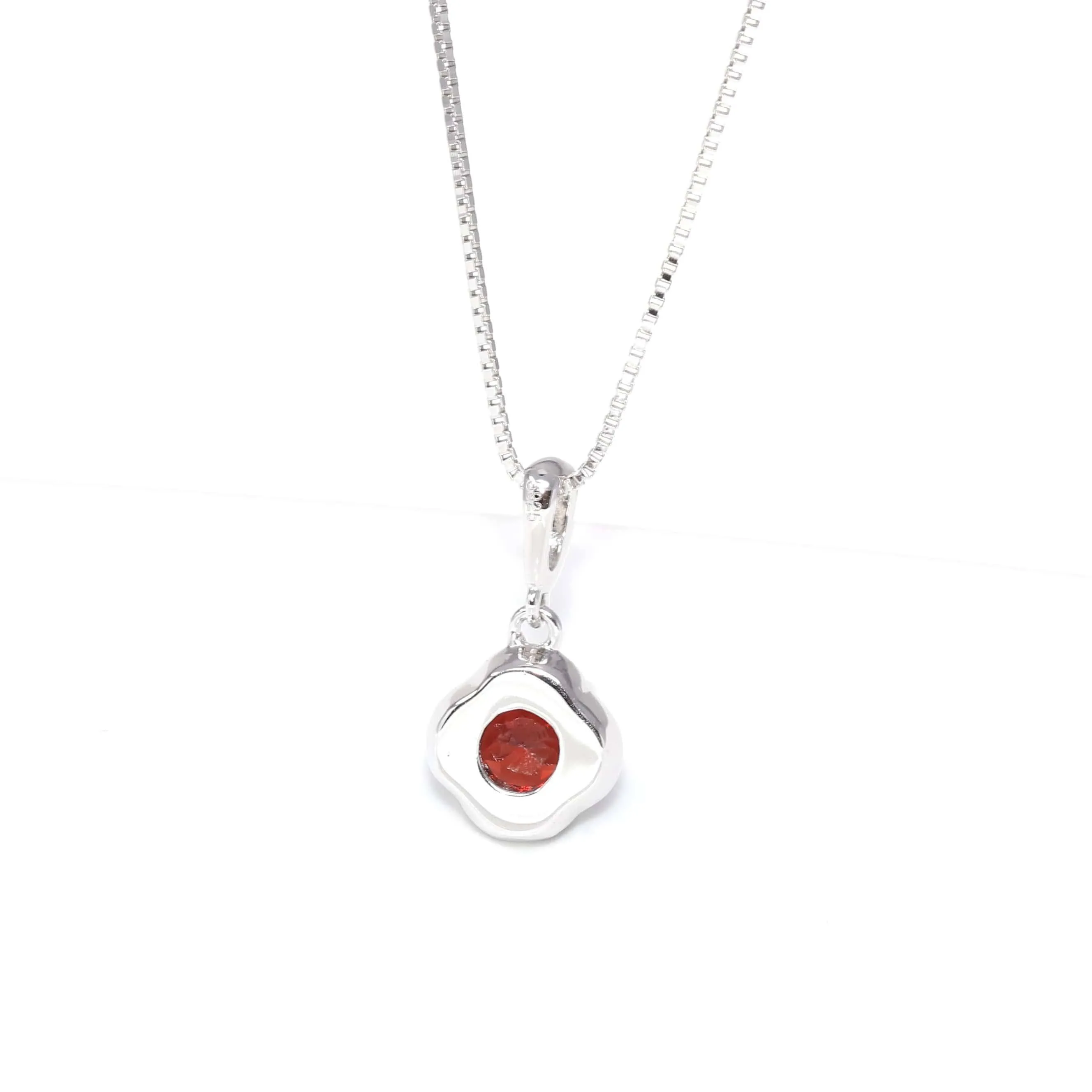 Baikalla™ Classic Sterling Silver Natural Amethyst Citrine Garnet Necklace With CZ