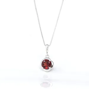 Baikalla™ Classic Sterling Silver Natural Amethyst Citrine Garnet Necklace With CZ