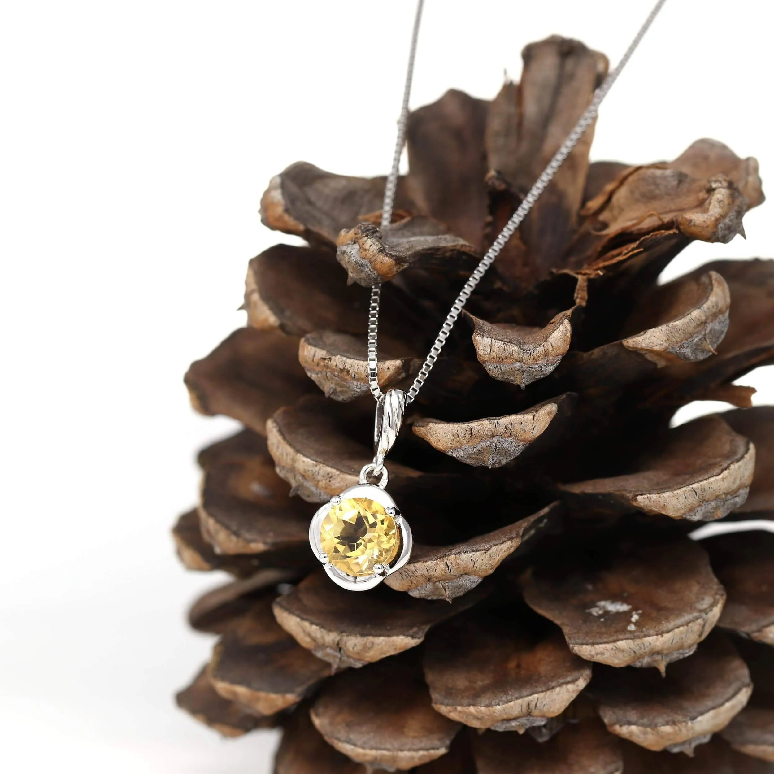 Baikalla™ Classic Sterling Silver Natural Amethyst Citrine Garnet Necklace With CZ