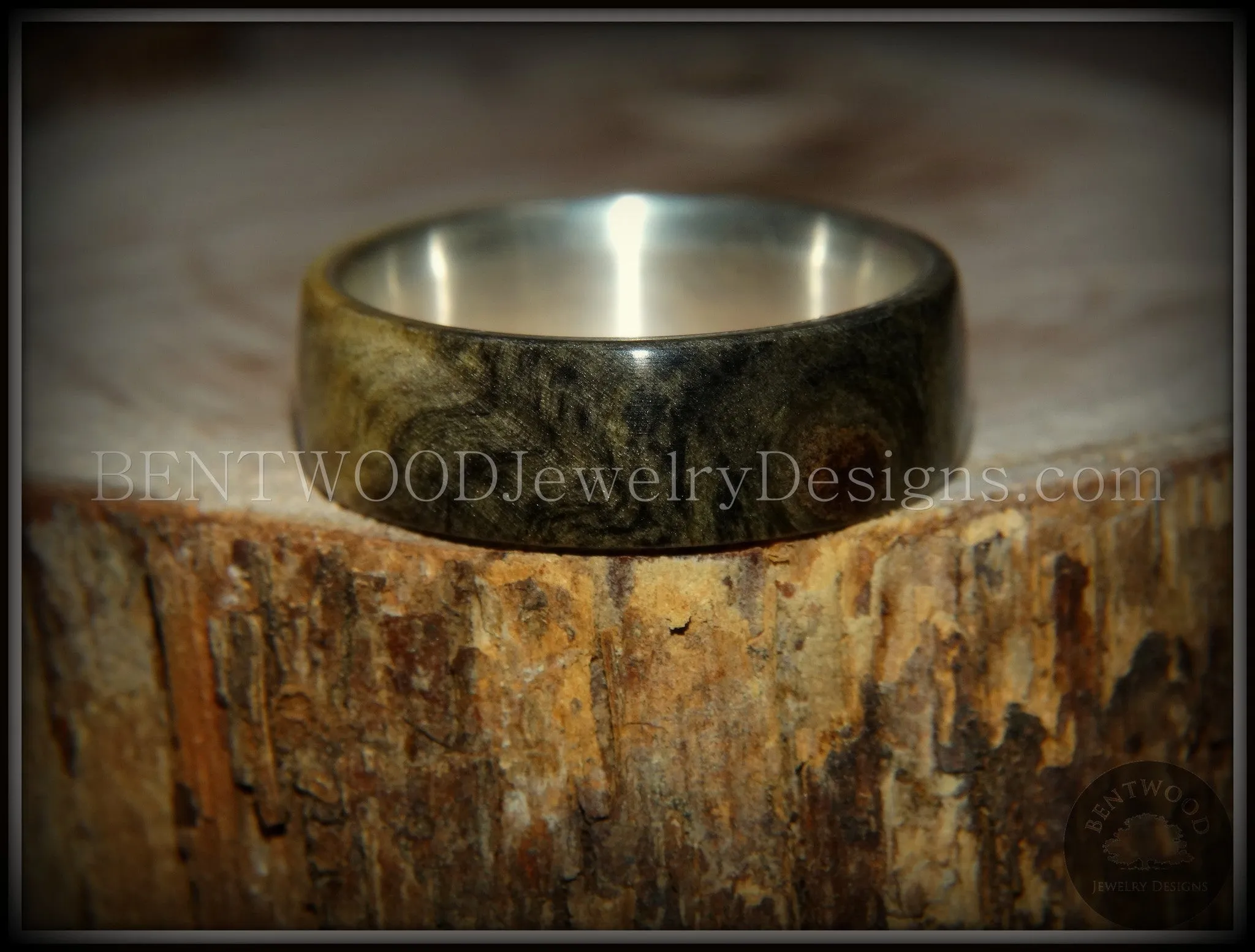 Bentwood Ring - Buckeye Burl "Midwest" Wood Ring Silver Core Ring