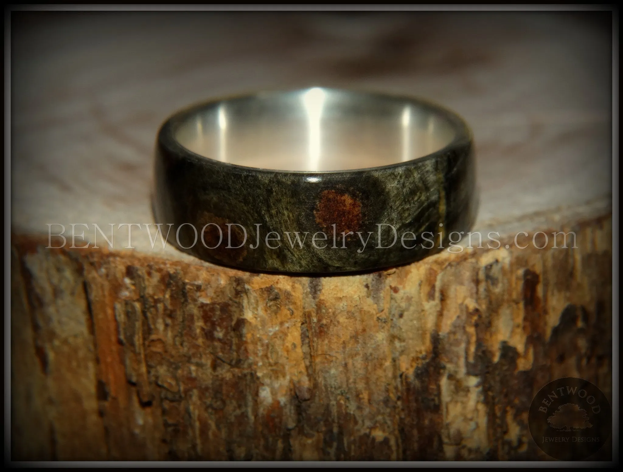 Bentwood Ring - Buckeye Burl "Midwest" Wood Ring Silver Core Ring