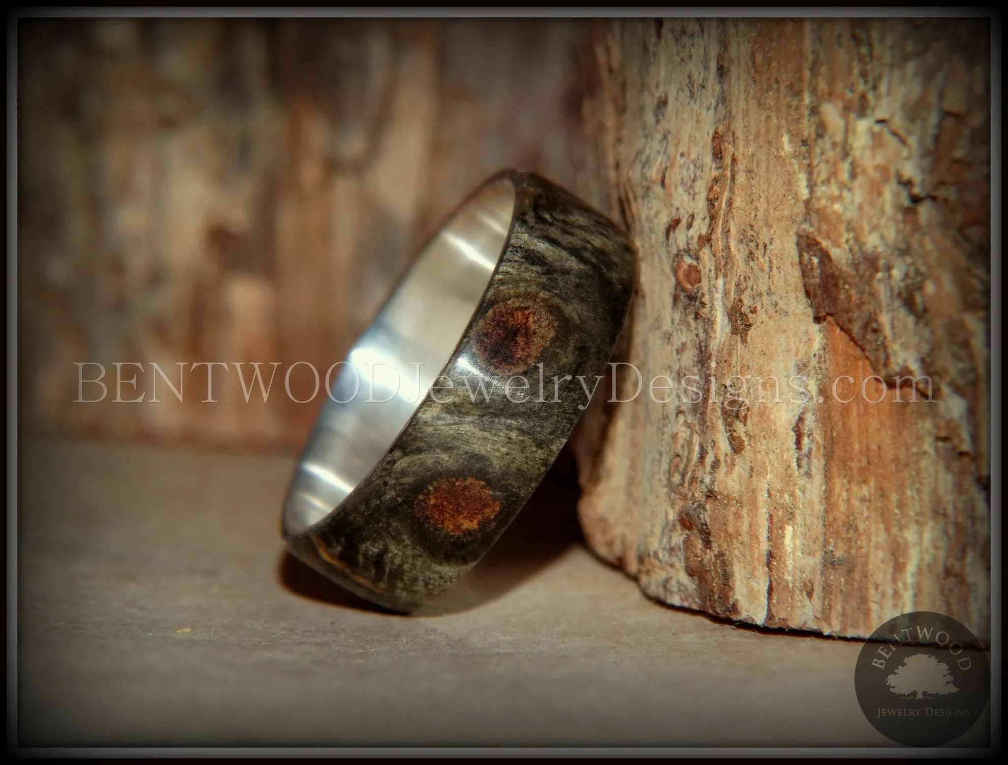 Bentwood Ring - Buckeye Burl "Midwest" Wood Ring Silver Core Ring