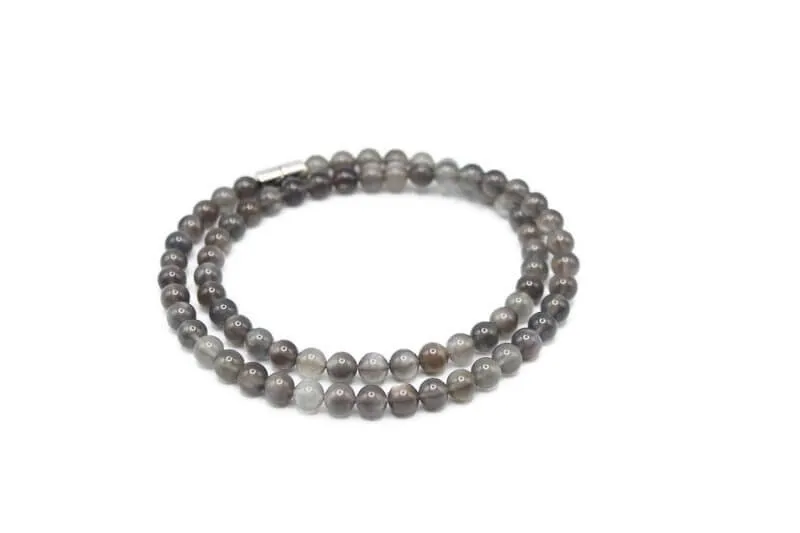 Black Moonstone Necklace - 6mm Beads