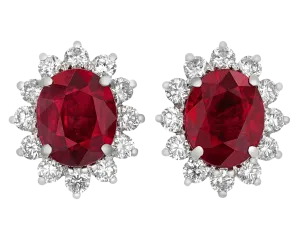 Burma Ruby Earrings, 5.13 Carats
