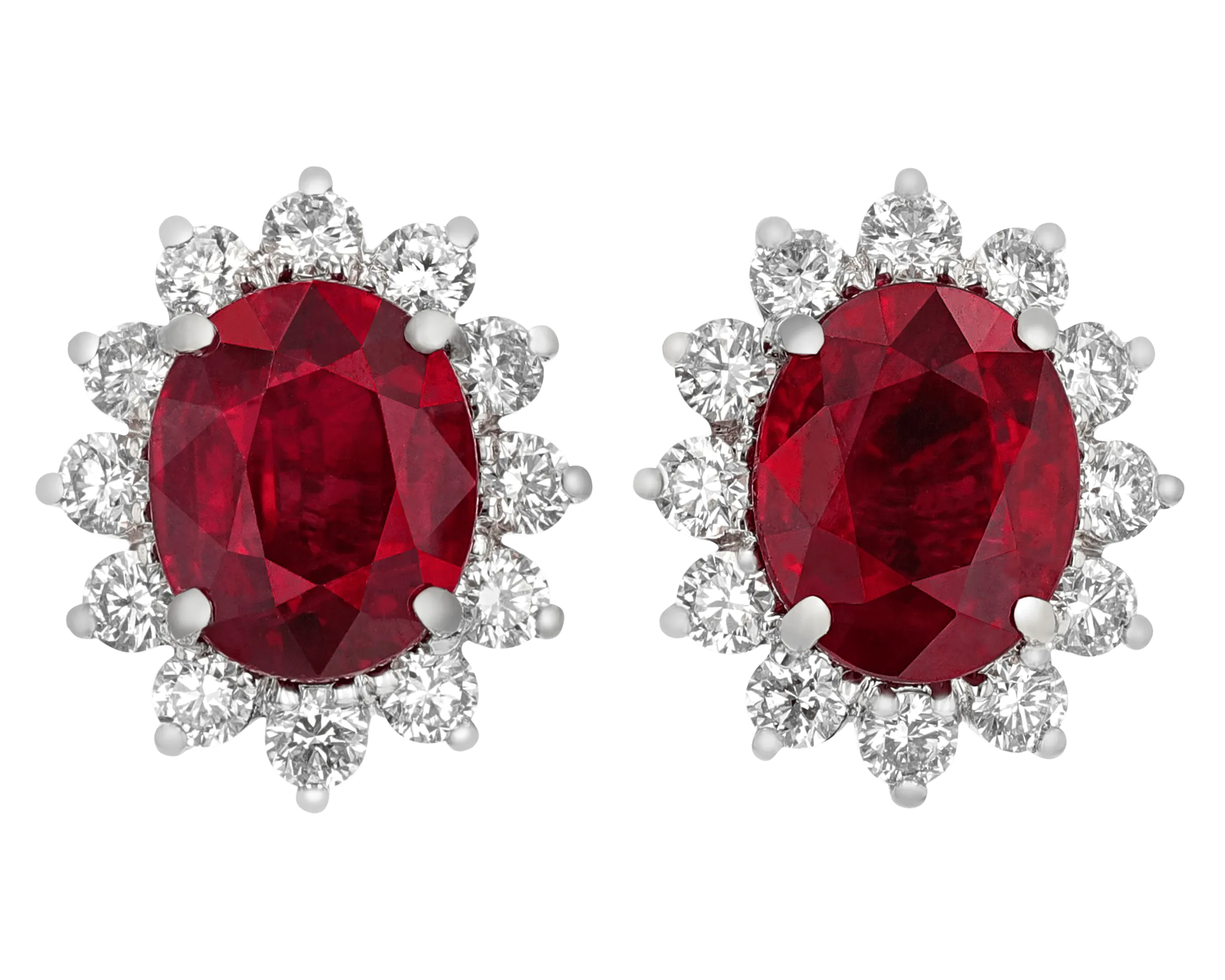 Burma Ruby Earrings, 5.13 Carats