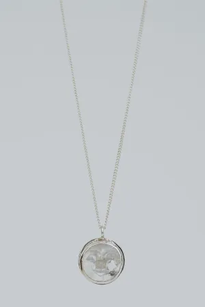 Carved Moon Face Necklace - Moonstone