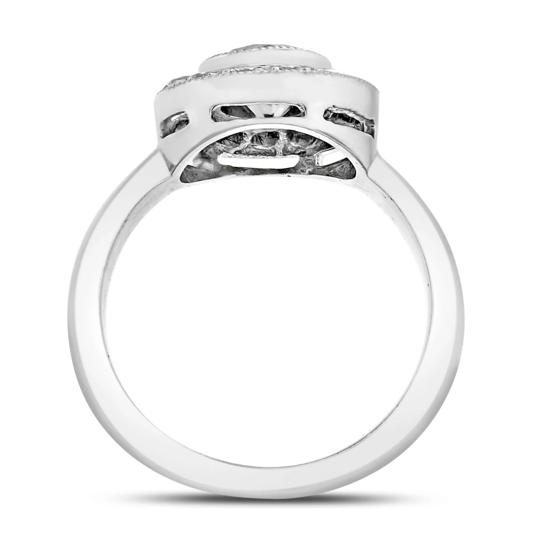 Chunky Chocolate Diamond Ring (0.84 ct Round Fancy Brown Diamond) in White Gold