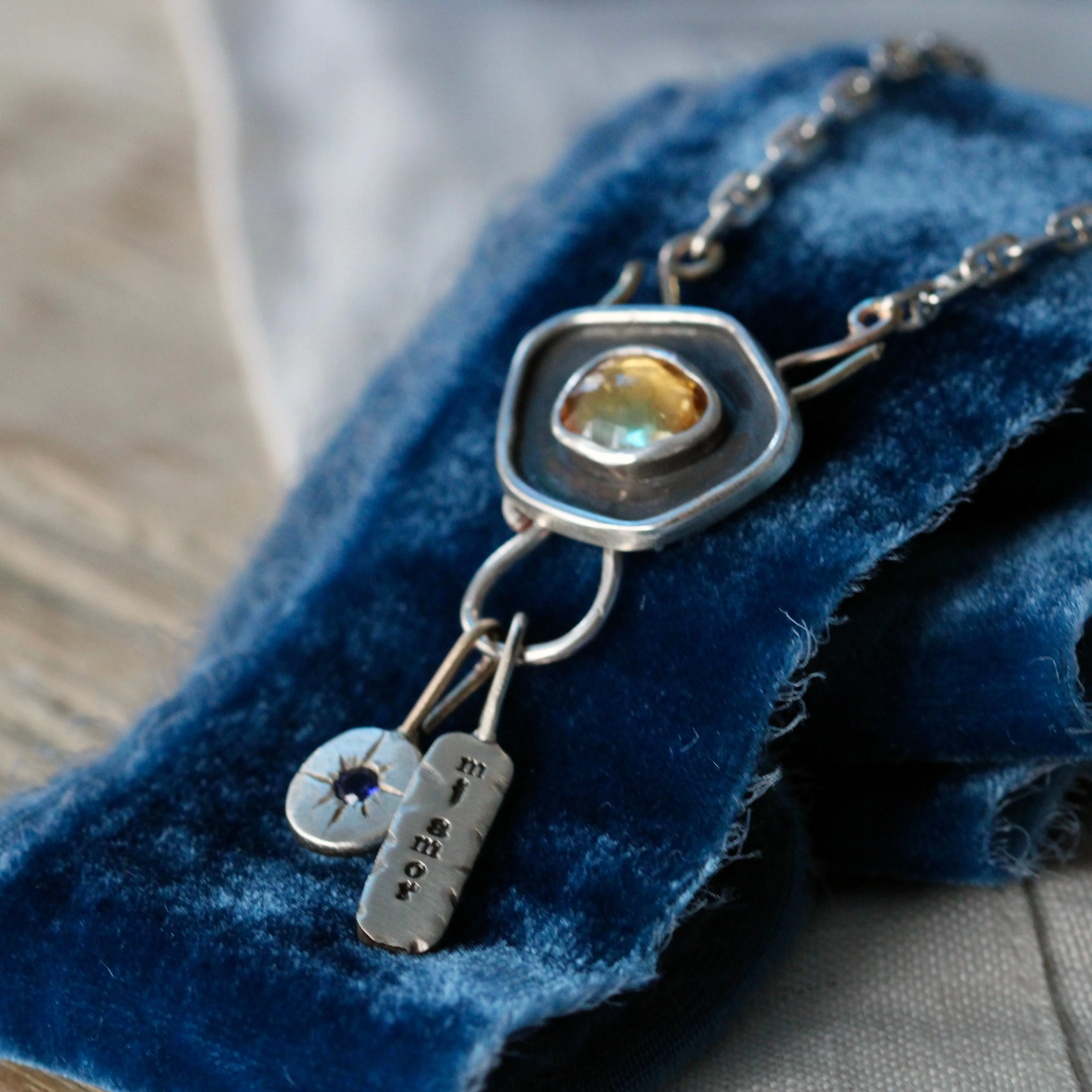 Citrine Charm Collector Pendant for Interchangeable necklace collection