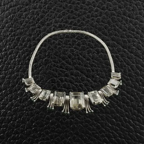 Citrine, Diamond & Emerald Estate Necklace