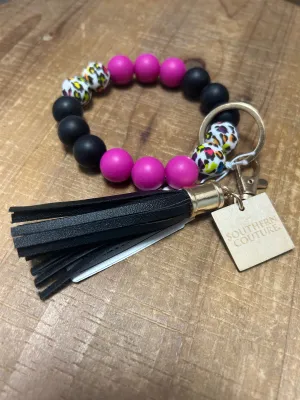 Color Me Happy Beaded Bangle Key Chain Bracelet