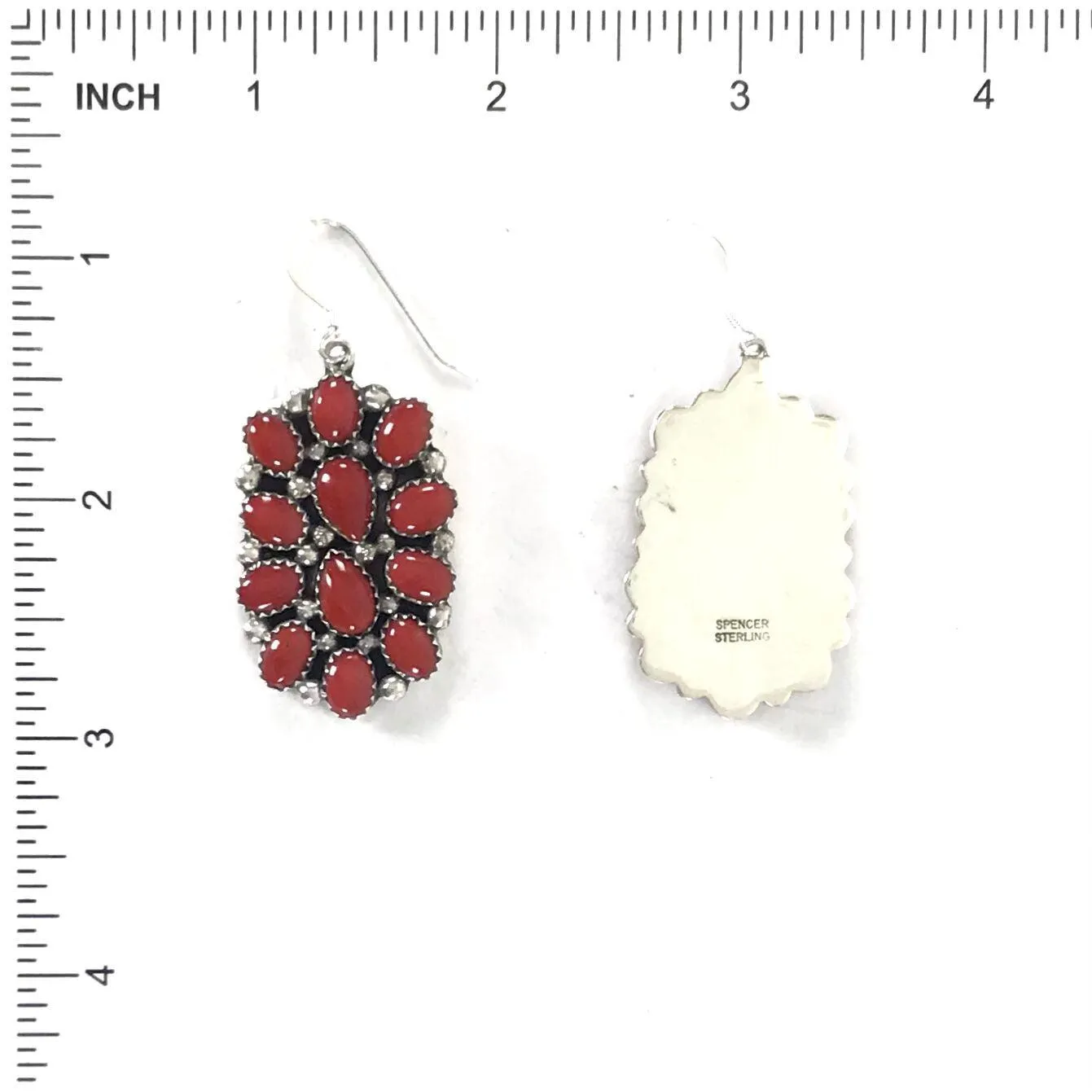 Coral Petit Point Cluster Earrings