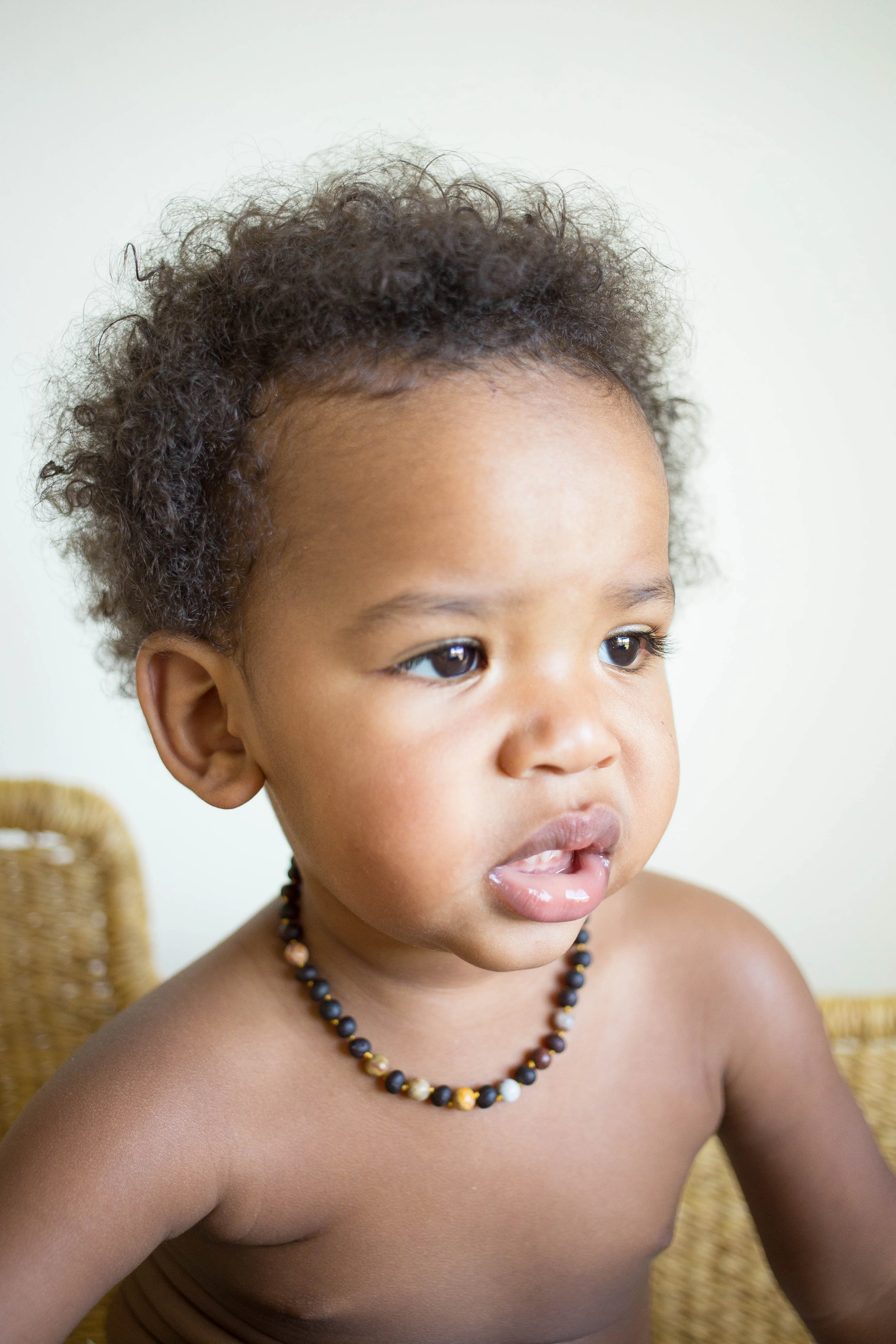 Crazy Agate   Raw Cherry Baltic Amber Necklace